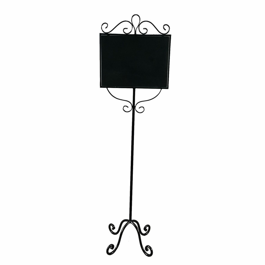 D Cor & Pillows * | Reliable Quality 49In. Metal Chalkboard Stand With Solid Iron Base Black