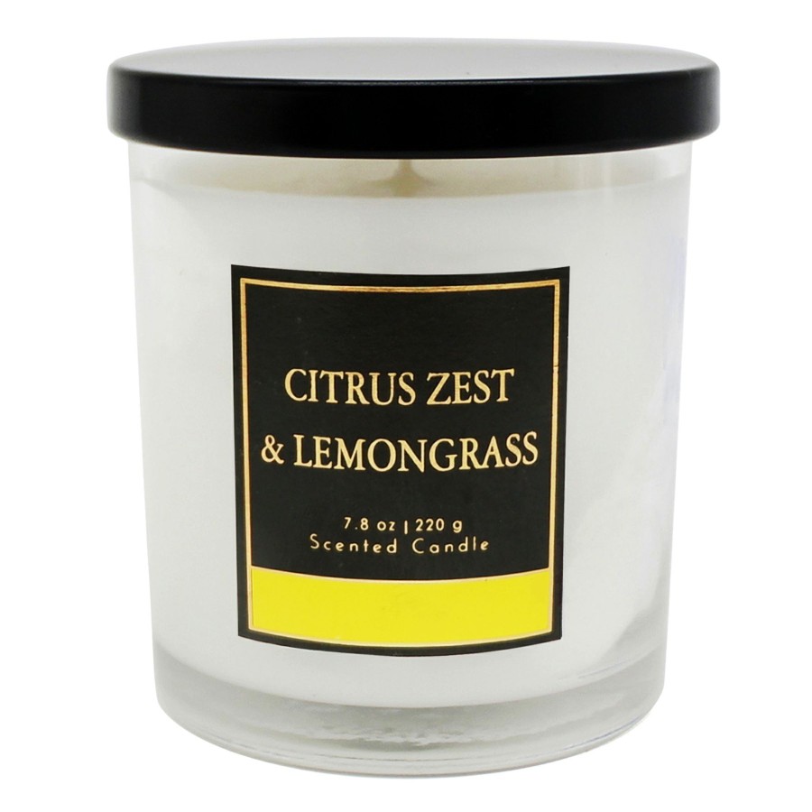 D Cor & Pillows * | Cheap Online Citrus Zest Lemongrass Scented Jar Candle, 7.8Oz