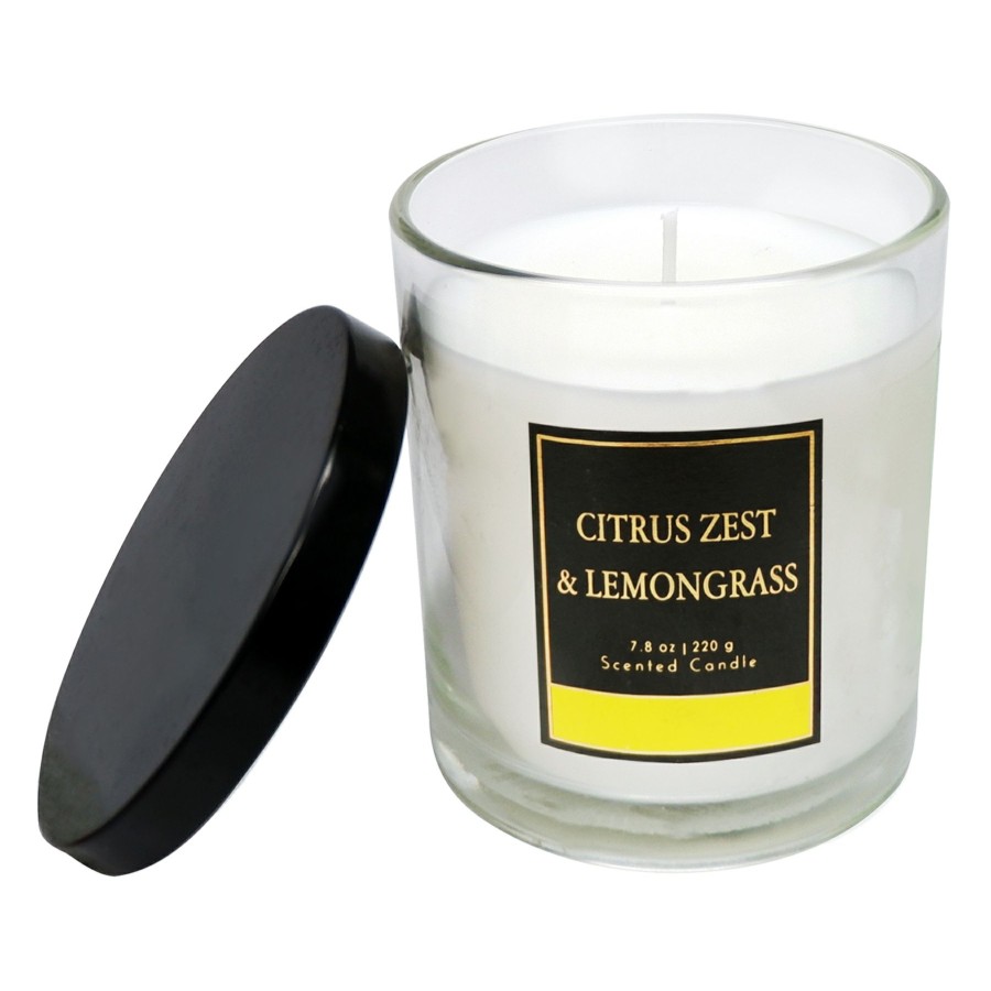 D Cor & Pillows * | Cheap Online Citrus Zest Lemongrass Scented Jar Candle, 7.8Oz