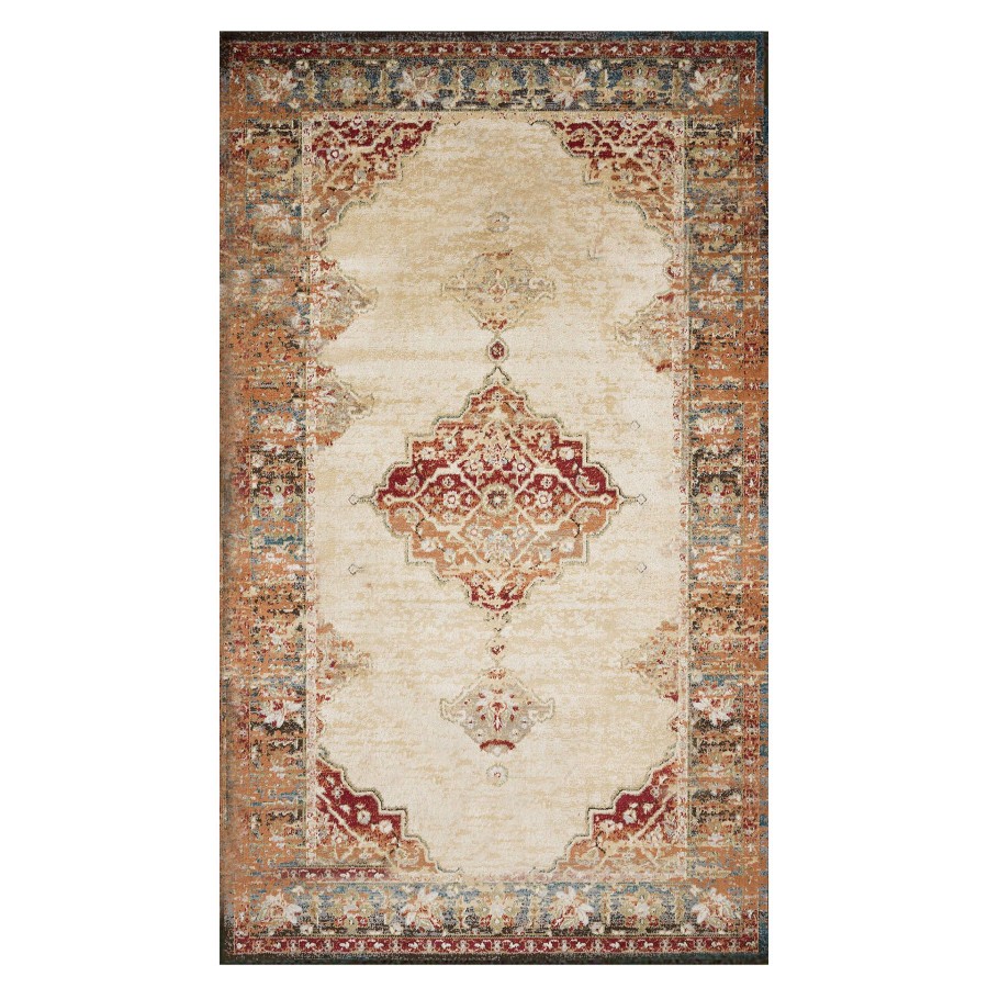 Rugs & Curtains * | Top Sellers (D474) Alisa Medallion Ivory Sunset Area Rug, 3 5