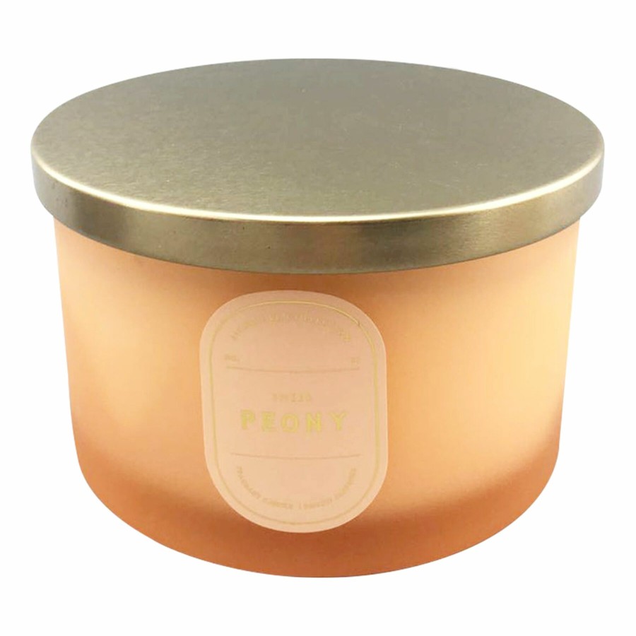 D Cor & Pillows * | Exclusive 3-Wick Sheer Peony Scented Jar Candle, 16Oz