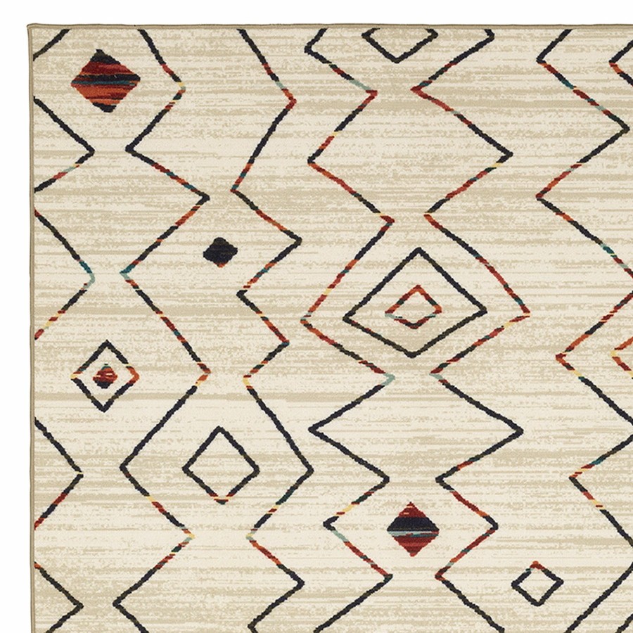 Rugs & Curtains * | Bargain Sale (D544) Nomad Ivory Zigzag Area Rug, 8 10