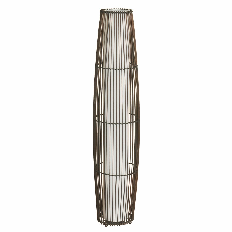 D Cor & Pillows * | Discount Sale Brown Rattan Floor Uplight Lamp, 43