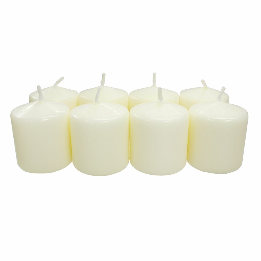 D Cor & Pillows * | Original 8-Pack Ivory Unscented Overdip Pillar Candles