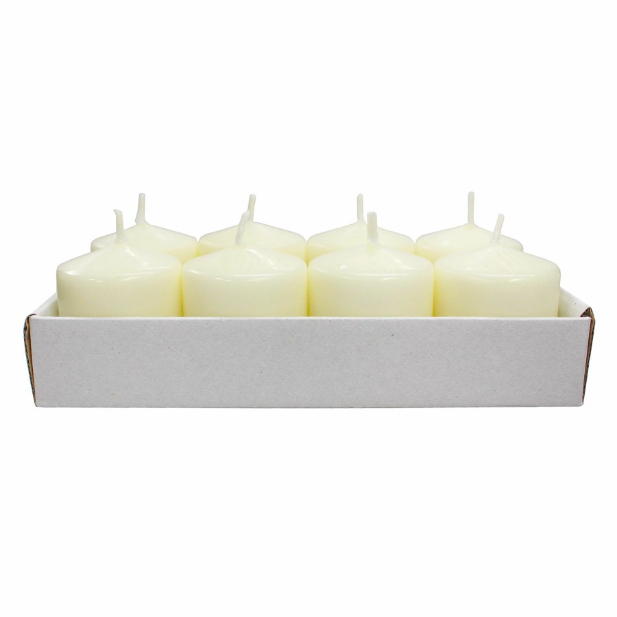 D Cor & Pillows * | Original 8-Pack Ivory Unscented Overdip Pillar Candles