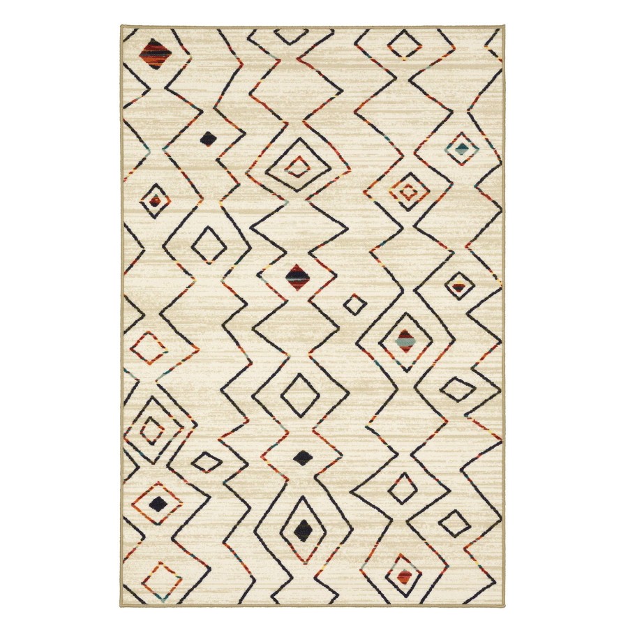 Rugs & Curtains * | Cheap Online (D544) Nomad Ivory Zigzag Area Rug, 5 7