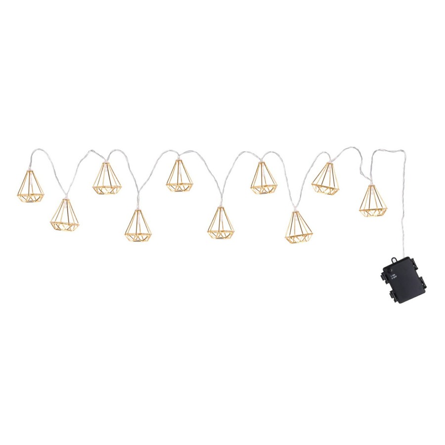 D Cor & Pillows * | Closeout Sale 10-Count Gold Metal String Light Set