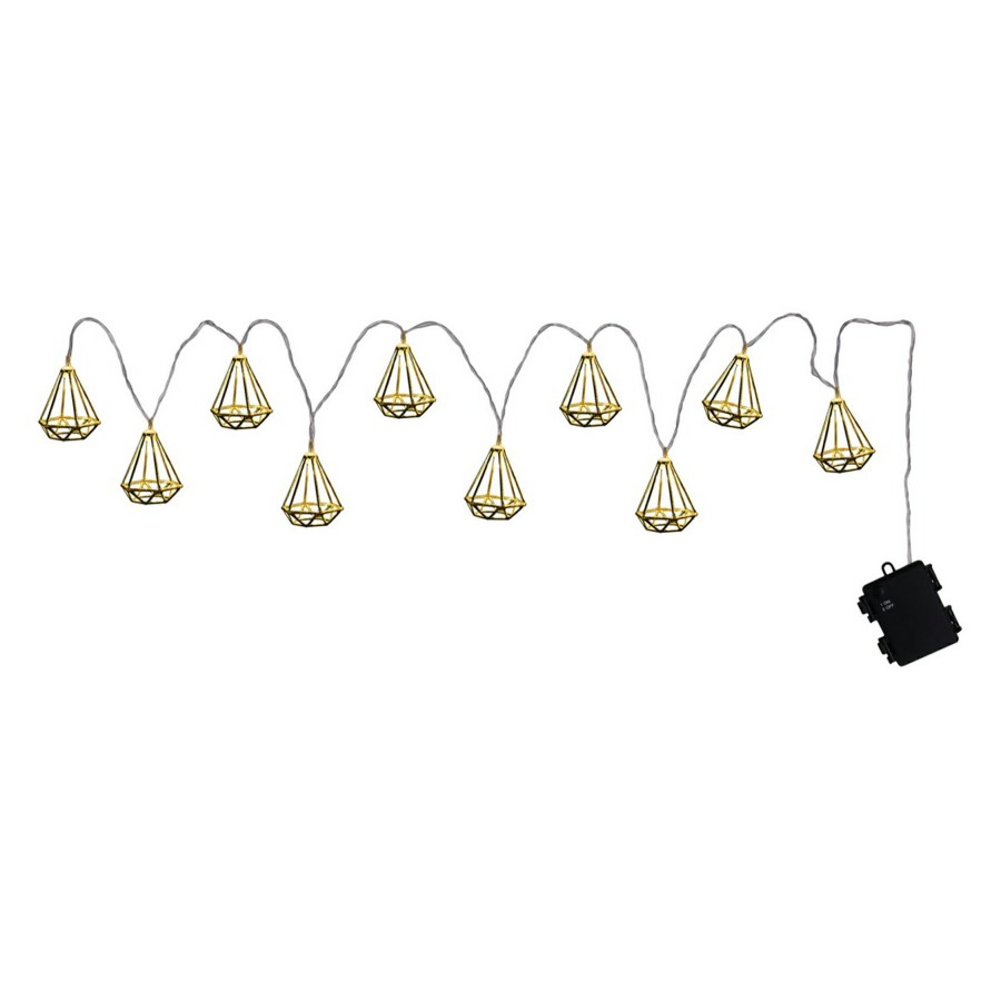 D Cor & Pillows * | Closeout Sale 10-Count Gold Metal String Light Set