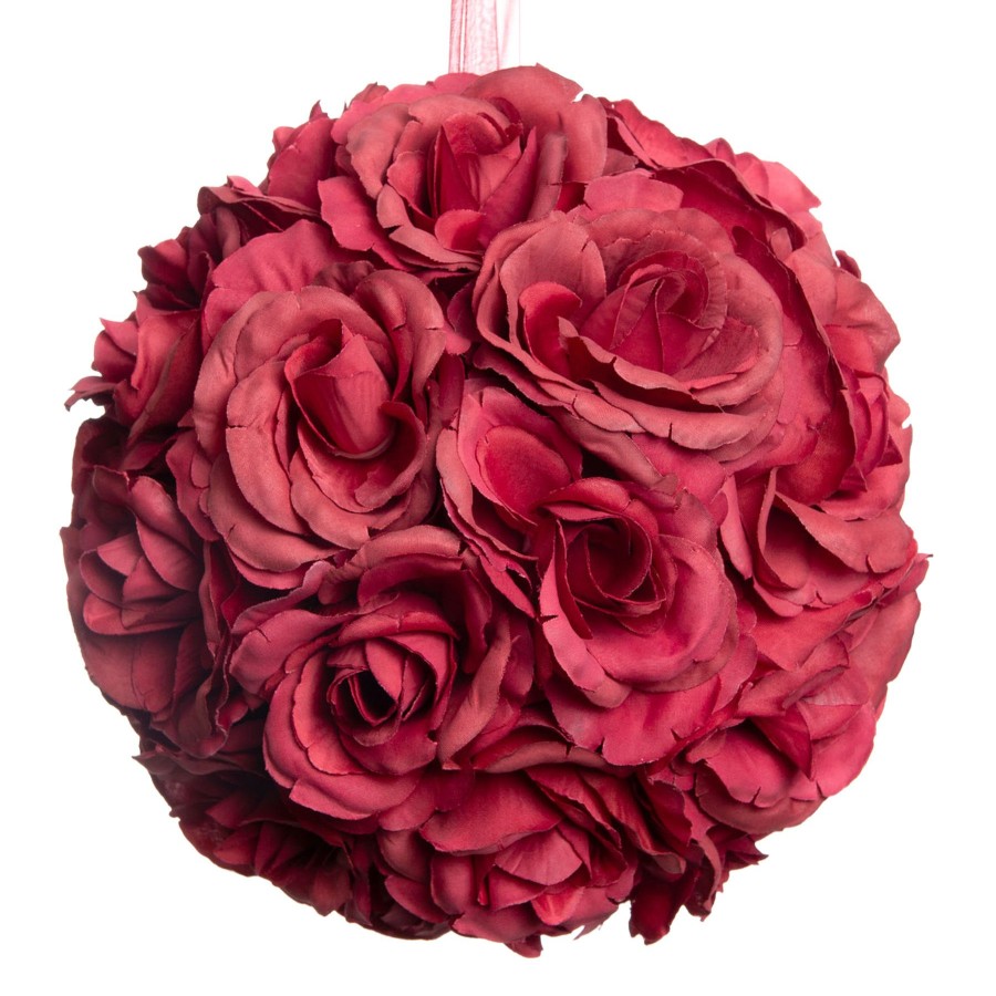 D Cor & Pillows * | Reliable Quality Red Rose Floral Ball, 8