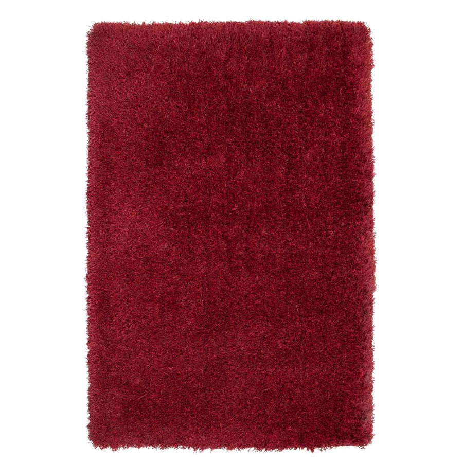 Rugs & Curtains * | Flash Sale (C24) Plain Red Long Pile Shag, 5 7