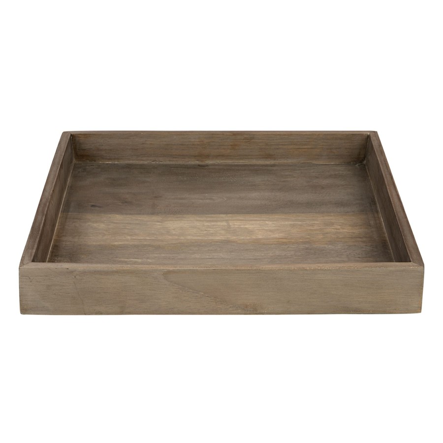 D Cor & Pillows * | Exclusive Laila Ali Grey Wood Tray, 12