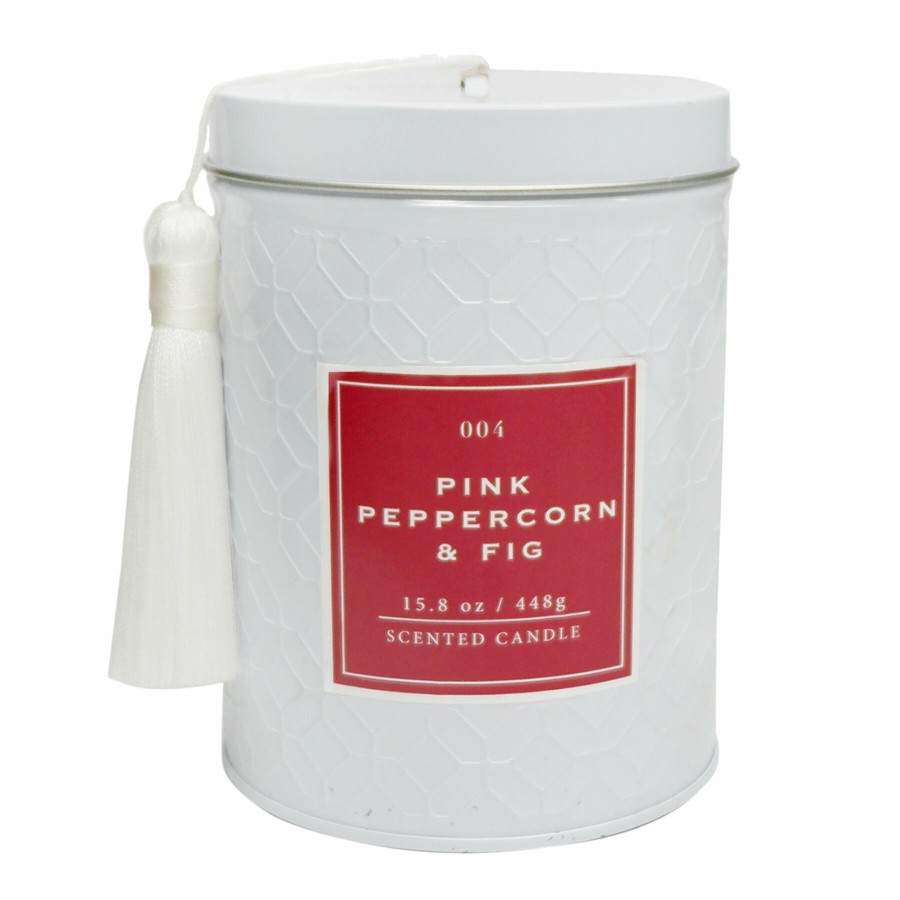 D Cor & Pillows * | Exclusive Design Pink Peppercorn & Fig Scented Tin Jar Candle, 15.8Oz