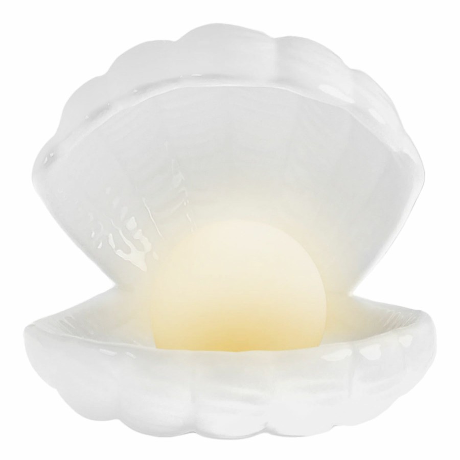 D Cor & Pillows * | Closeout Sale Ceramic Shell Led Pearl Light