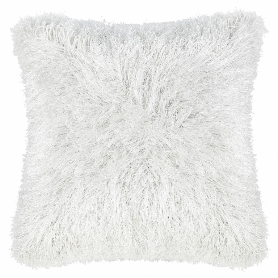 Pillows * | Outlet Sale Grant White Shag Throw Pillow, 17