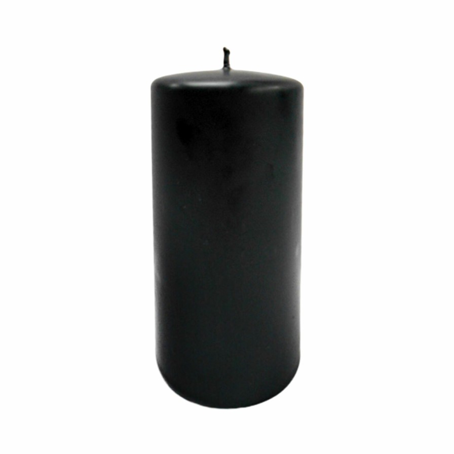 D Cor & Pillows * | Bargain Sale Black Unscented Overdip Pillar Candle, 6