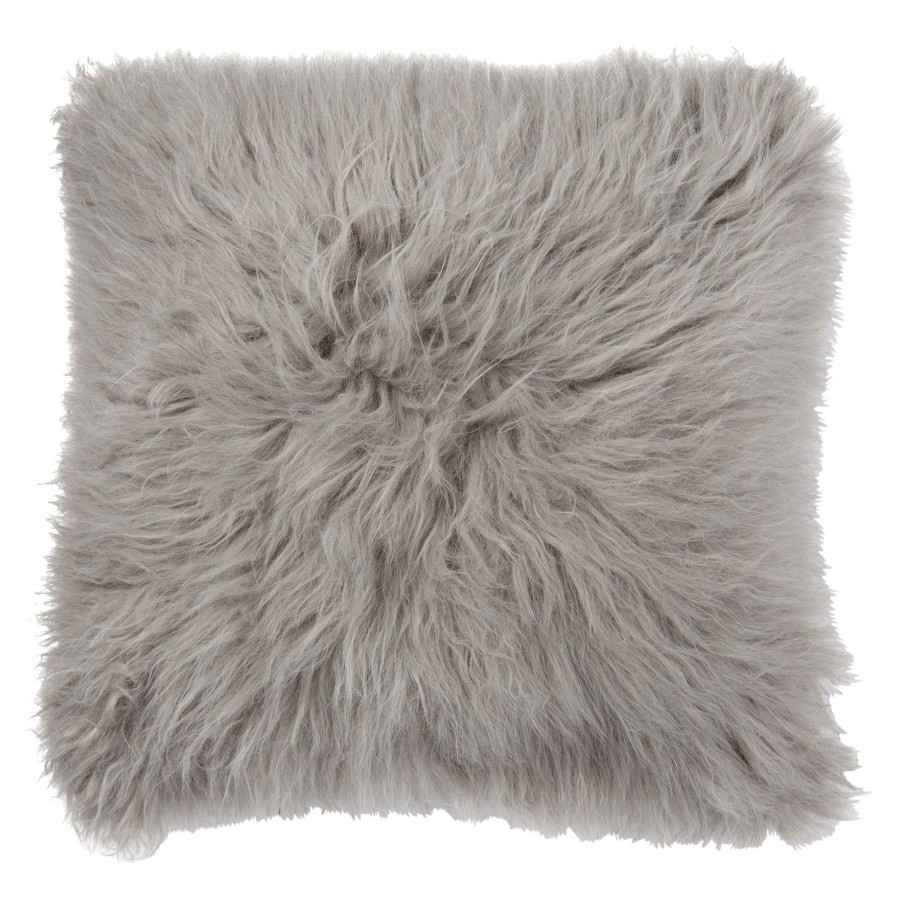 Pillows * | Original Grey Angora Faux Fur Throw Pillow, 24