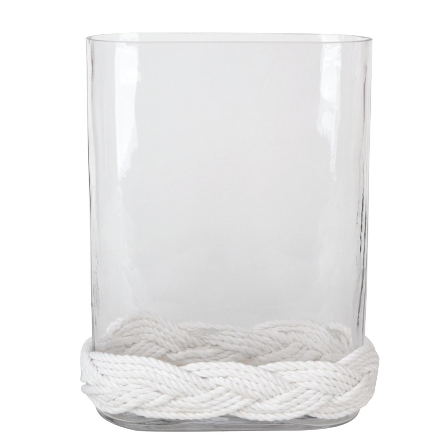 D Cor & Pillows * | Best Sellers Ty Pennington Glass Vase With White Rope Base, 10