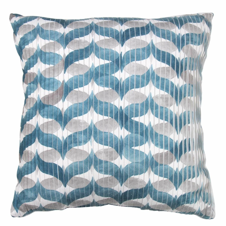 Pillows * | Sale Helen Teal Scroll Throw Pillow, 18