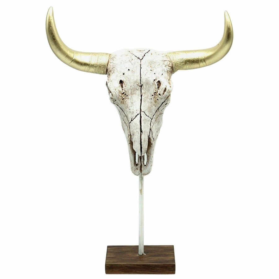 D Cor & Pillows * | Outlet Sale Cow Skull Figurine, 18.5