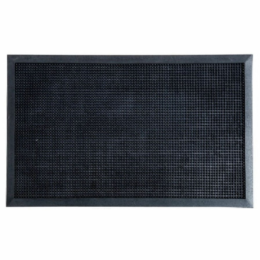 Rugs & Curtains * | Reliable Quality Rugged Black Outdoor Pin Mat, 18 30