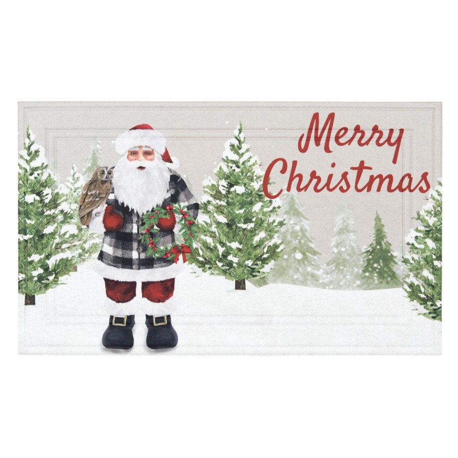 Rugs & Curtains * | Top Sellers Holiday Hoedown Forest Santa Selma Mat, 18 30