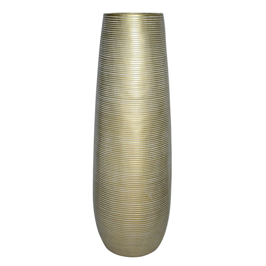 D Cor & Pillows * | Top Sellers Gold Striated Floor Vase, 36