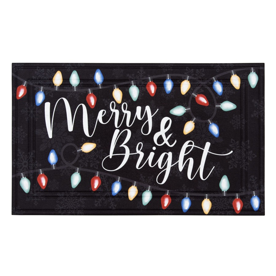 Rugs & Curtains * | Low Price Merry & Bright Christmas Lights Black Selma Mat, 18 30