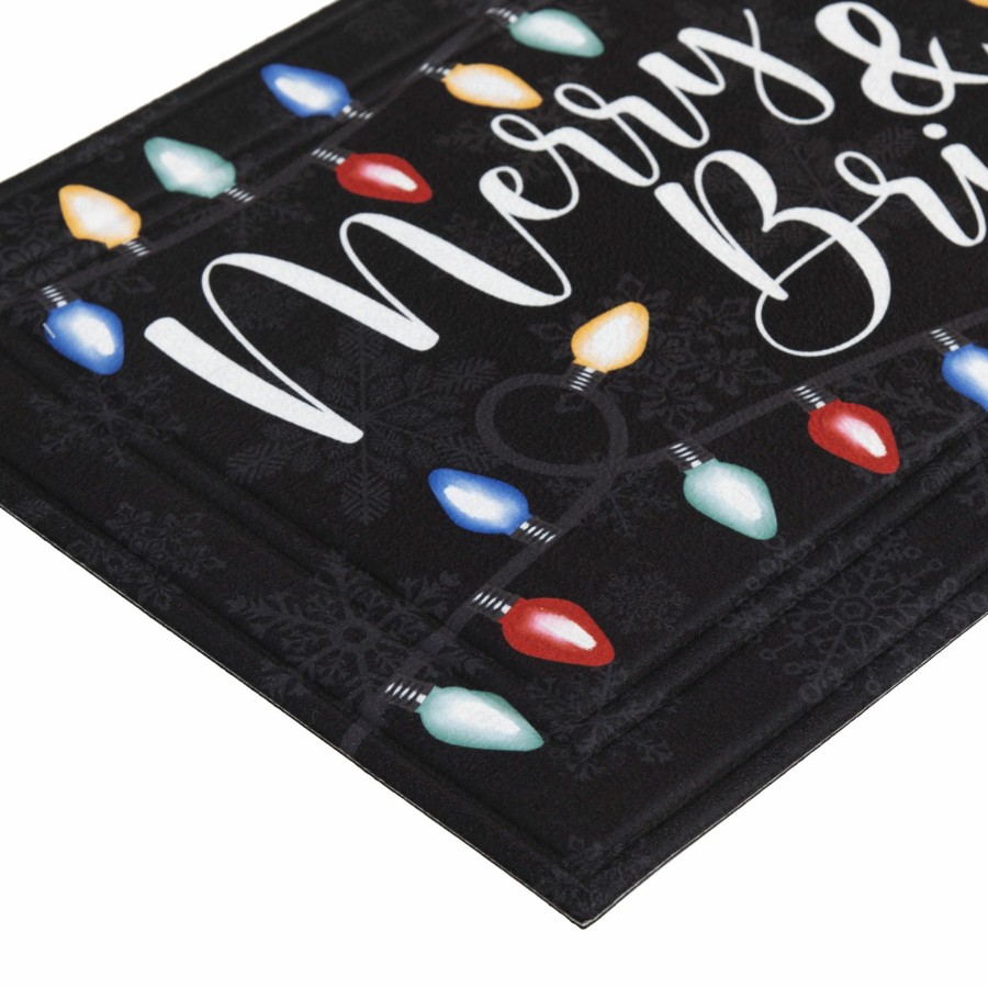 Rugs & Curtains * | Low Price Merry & Bright Christmas Lights Black Selma Mat, 18 30