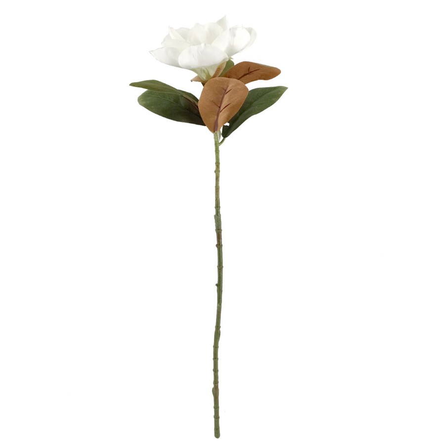 D Cor & Pillows * | Reliable Quality White Magnolia Floral Stem, 29.5