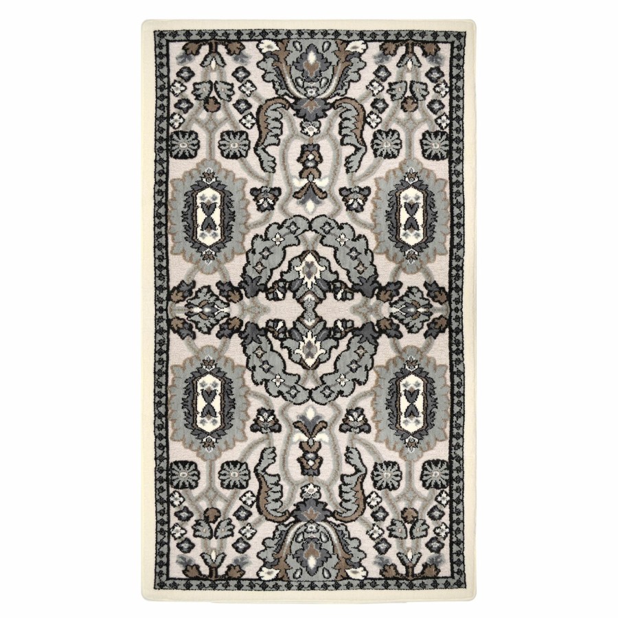 Rugs & Curtains * | Clearance Sale Arrington Ivory & Grey Medallion Accent Rug, 26 45