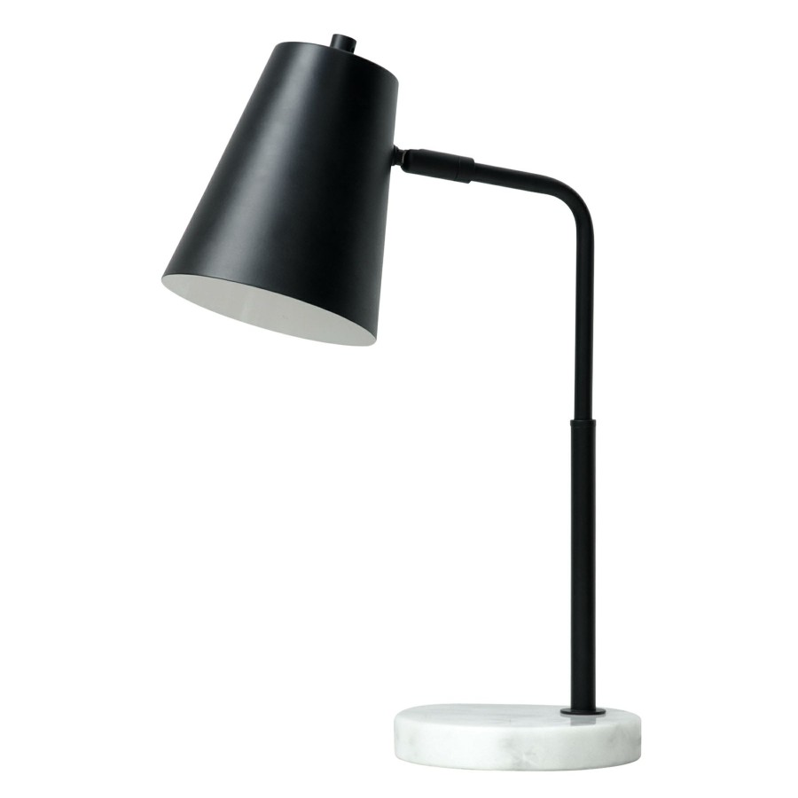 D Cor & Pillows * | Exclusive Black Marbled Task Lamp, 17