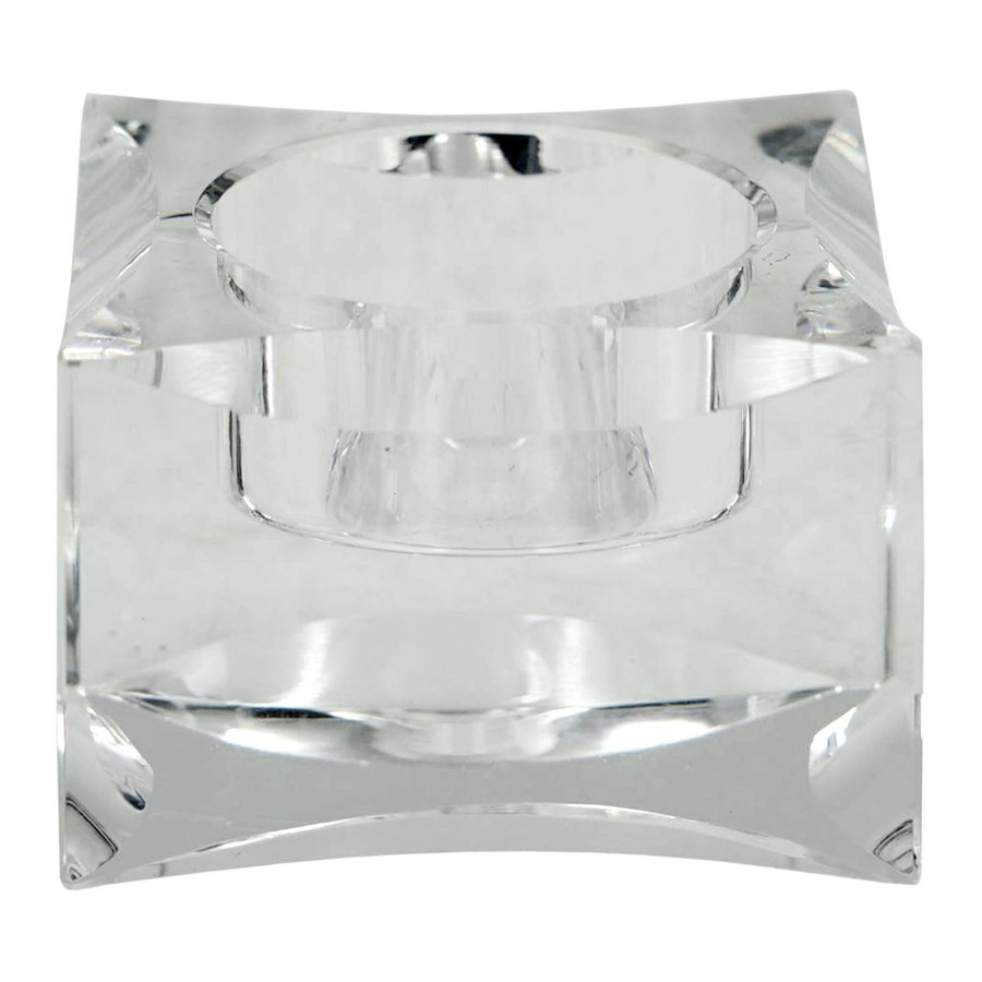 D Cor & Pillows * | Attractive Laila Ali Square Crystal Candle Holder, 2