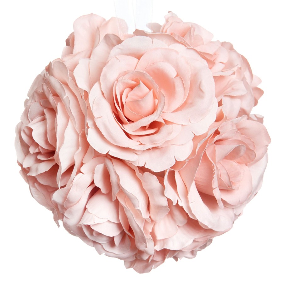 D Cor & Pillows * | Sale 6In Pink Rose Kissing Ball