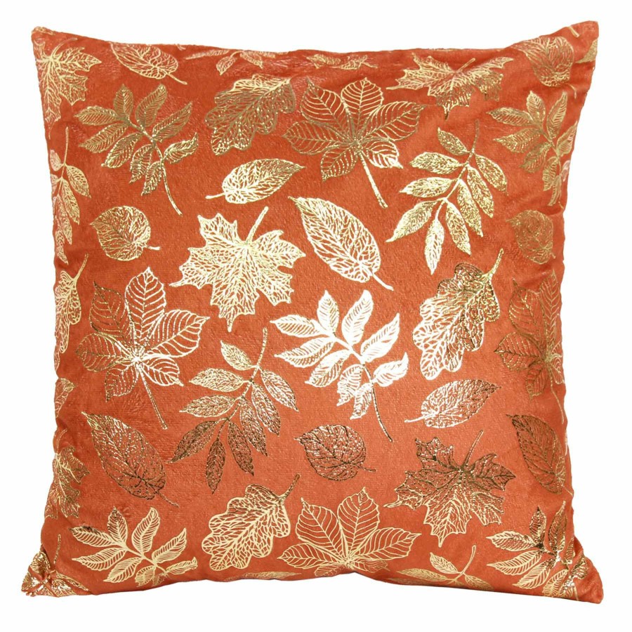 Pillows * | Exclusive Autumn Spice Foliage Foiled Throw Pillow, 18