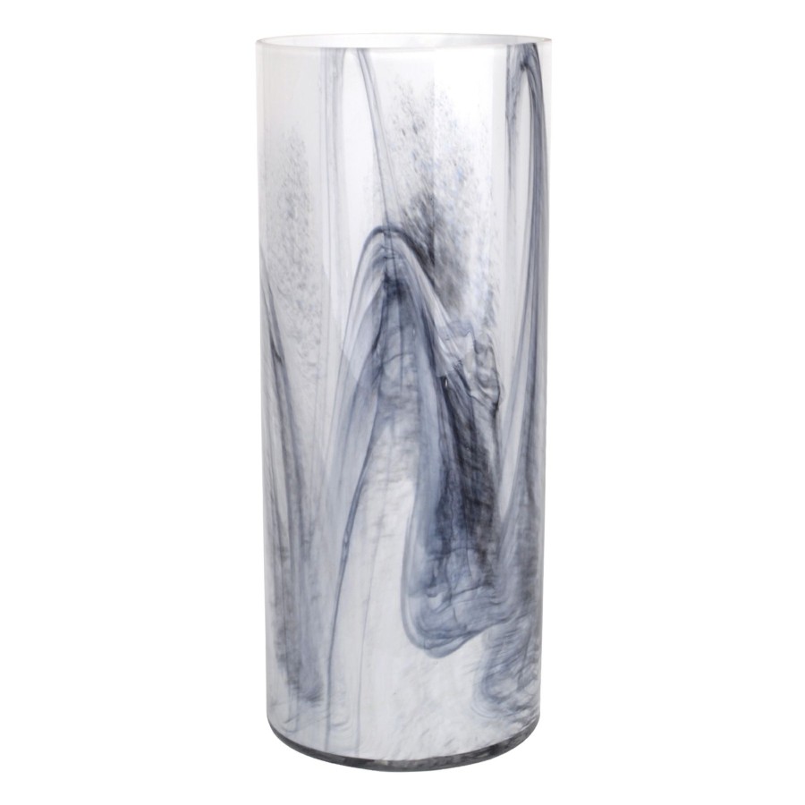 D Cor & Pillows * | Discount Sale Laila Ali Black & White Swirled Glass Vase, 12