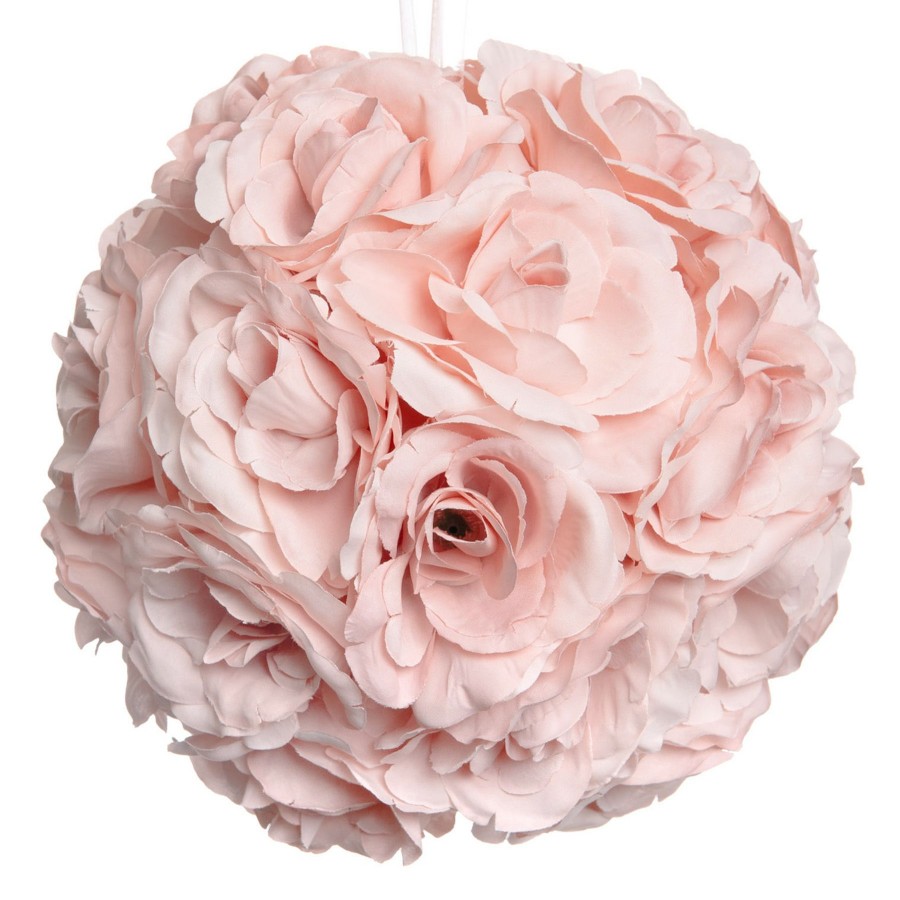 D Cor & Pillows * | Top Sellers 8In Pink Rose Kissing Ball