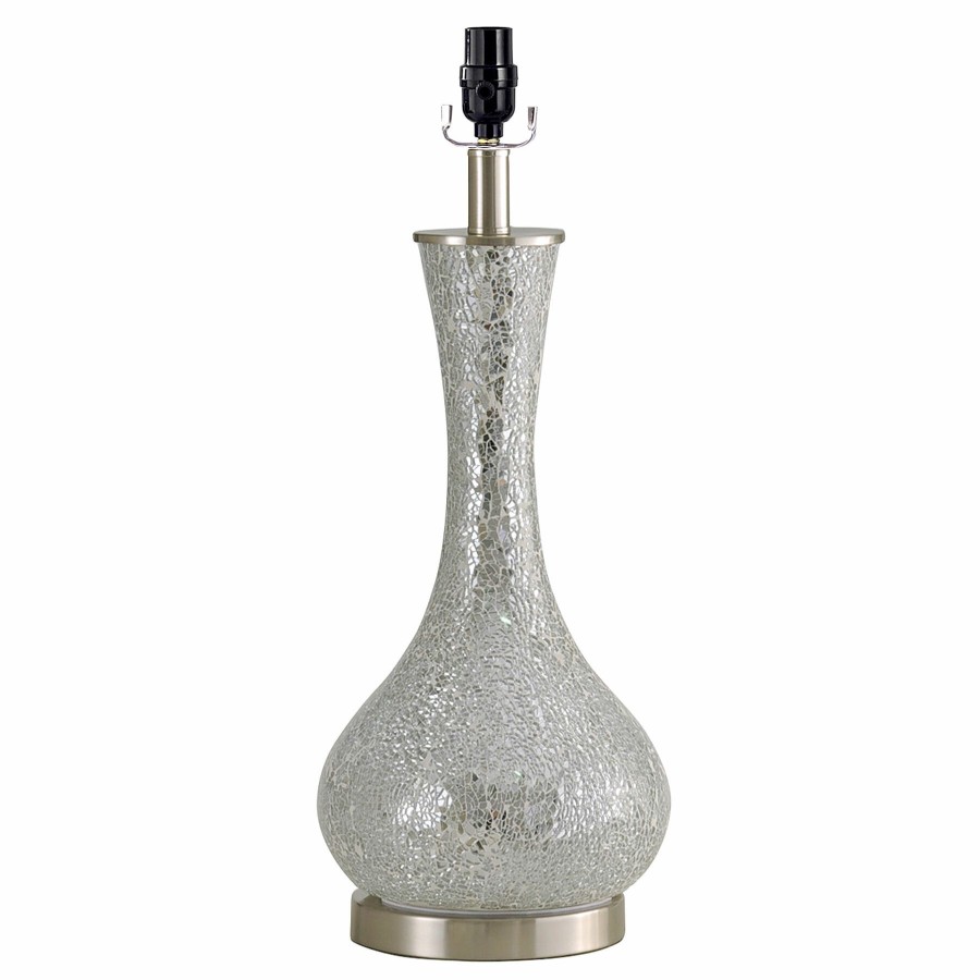 D Cor & Pillows * | Sale Silver Mosaic Table Lamp, 21