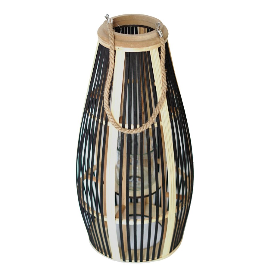 D Cor & Pillows * | Discount Sale Bamboo Glass Lantern, 34