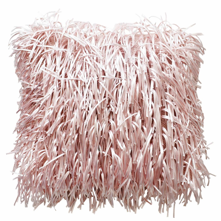 Pillows * | Exclusive Pink Shag Throw Pillow, 24