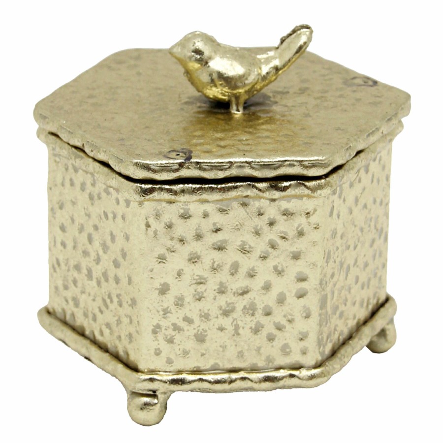 D Cor & Pillows * | Attractive Grace Mitchell Gold Metal Box With Bird Lid Decor, 4