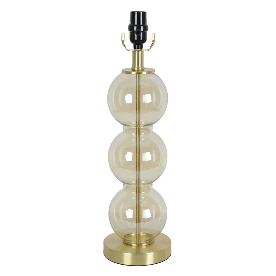 D Cor & Pillows * | Sale Grace Mitchell Amber Glass Stacked Globe Table Lamp, 20