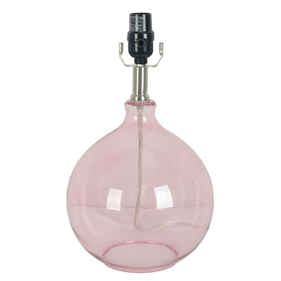 D Cor & Pillows * | Discount Sale Laila Ali Pink Glass Round Accent Lamp, 14