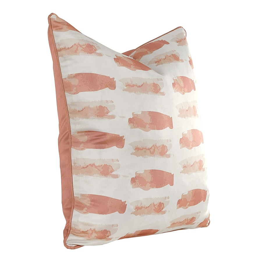 Pillows * | Cheap Online Laila Ali Pink Faux Silk Printed Feather Throw Pillow, 20