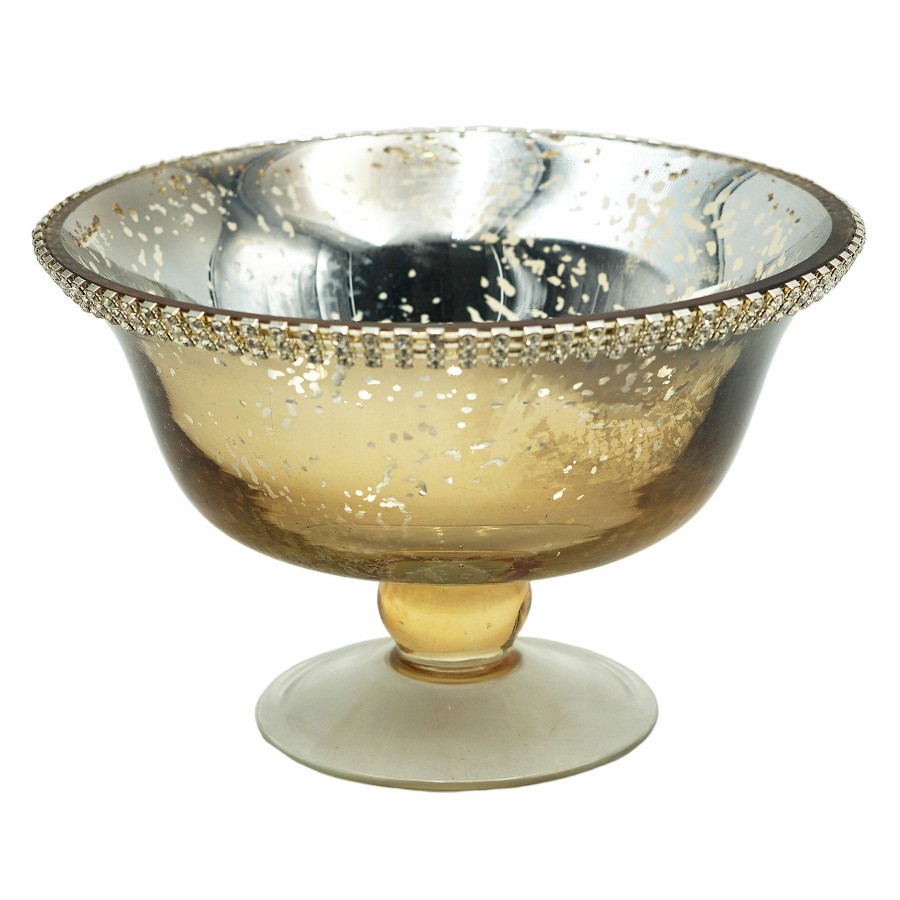 D Cor & Pillows * | Discount Sale Gold Rhinestone Compote, 5