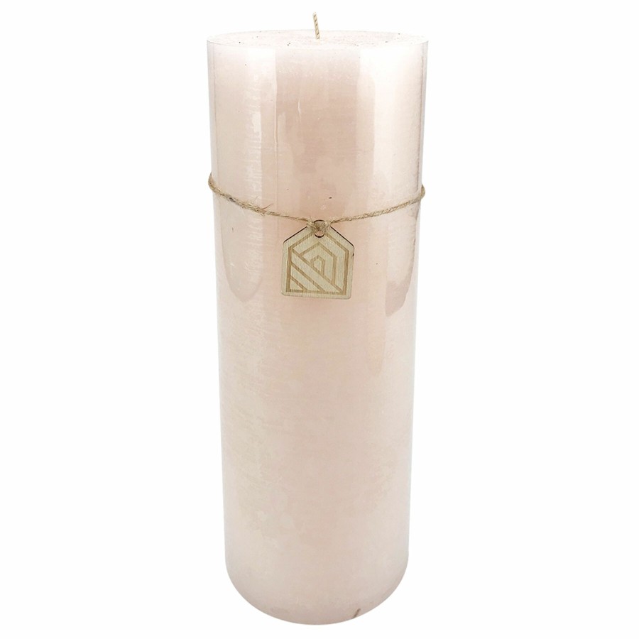 D Cor & Pillows * | Sale Pink Unscented Pillar Candle, 11