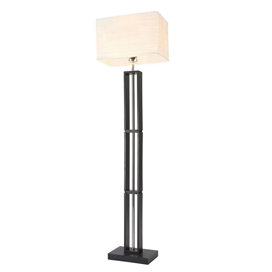 D Cor & Pillows * | Reliable Quality Black Rectangular Metal Floor Lamp With Shade, 58