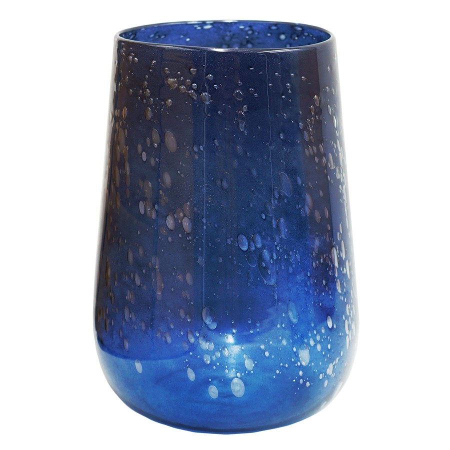 D Cor & Pillows * | Discount Sale Ty Pennington Blue Bubble Glass Vase, 11