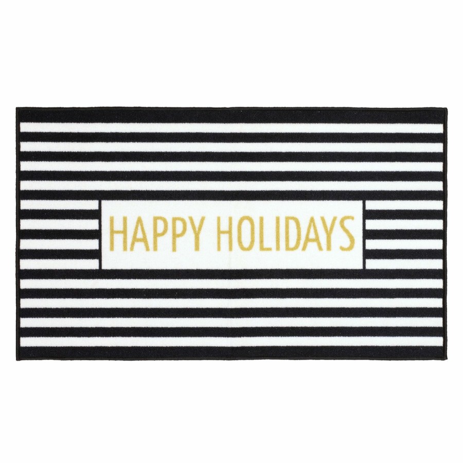 Rugs & Curtains * | Top Sellers Laila Ali Happy Holidays Striped Accent Rug, 17 27